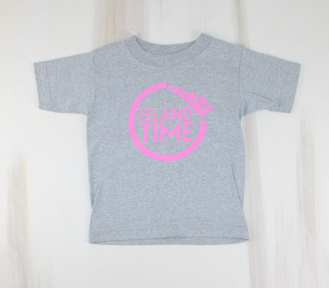 ISLAND TIME GREY TSHIRT 4Y PRE-LOVED