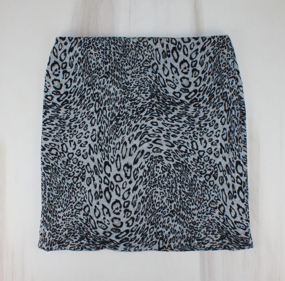 GEORGE ANIMAL PRINT GREY SKIRT LADIES LARGE PRE-LOVED