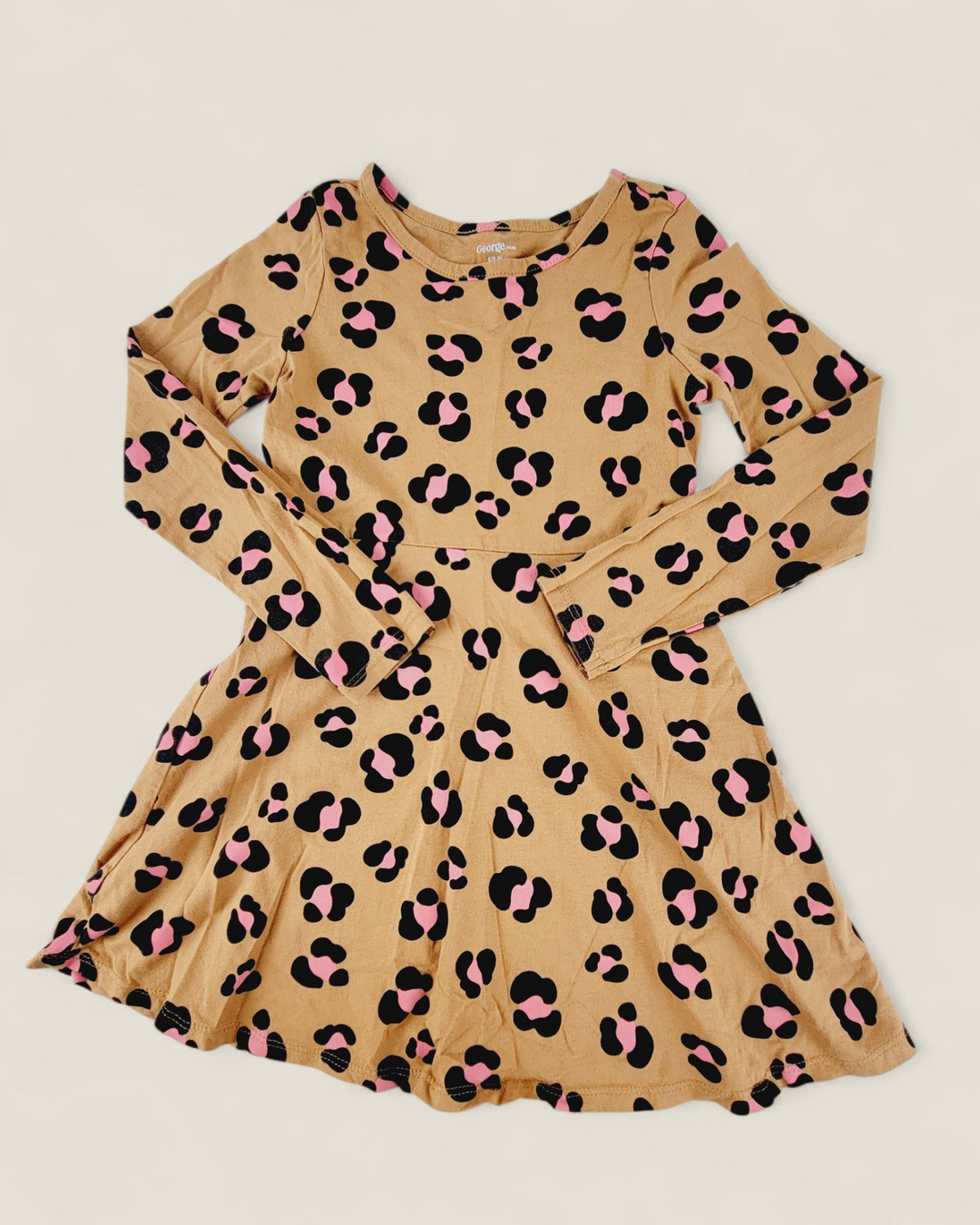 GEORGE ANIMAL PRINT DRESS GIRLS 6Y PRE-LOVED