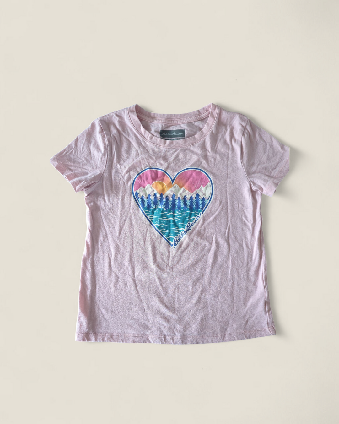 EDDIE BAUER PINK TSHIRT 7/8Y PRE-LOVED