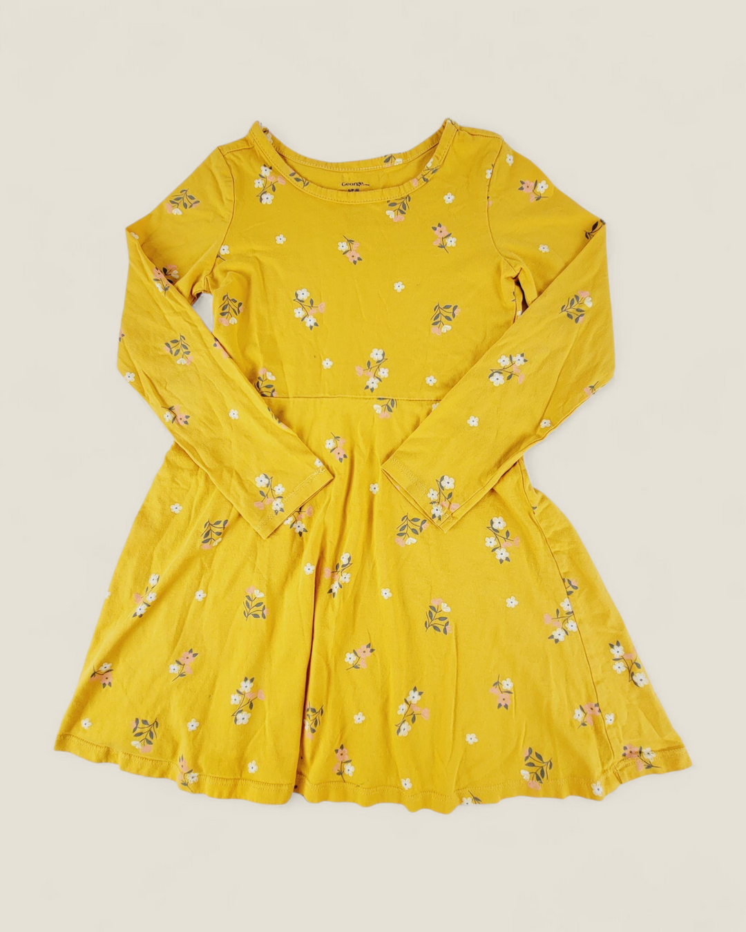 GEORGE FLORAL YELLOW DRESS GIRLS 6Y PRE-LOVED