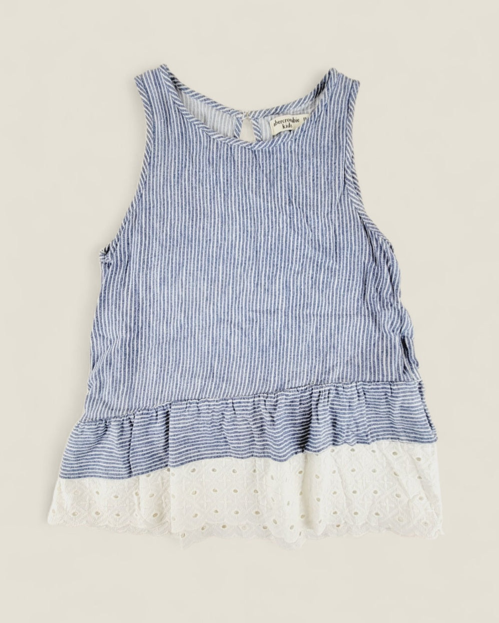 ABERCROMBIE STRIPED BLUE TOP 13 -14Y PRE-LOVED