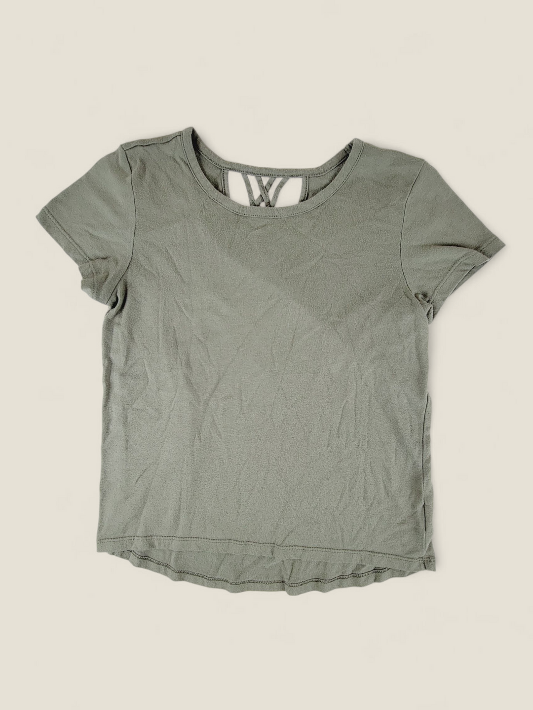 OLD NAVY GREEN TOP GIRLS 8Y PRE-LOVED