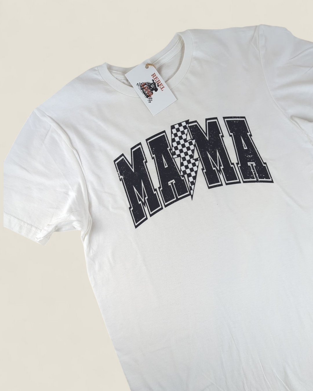 Rebel Lane Apparel Co., MAMA Checked Lightning (White)