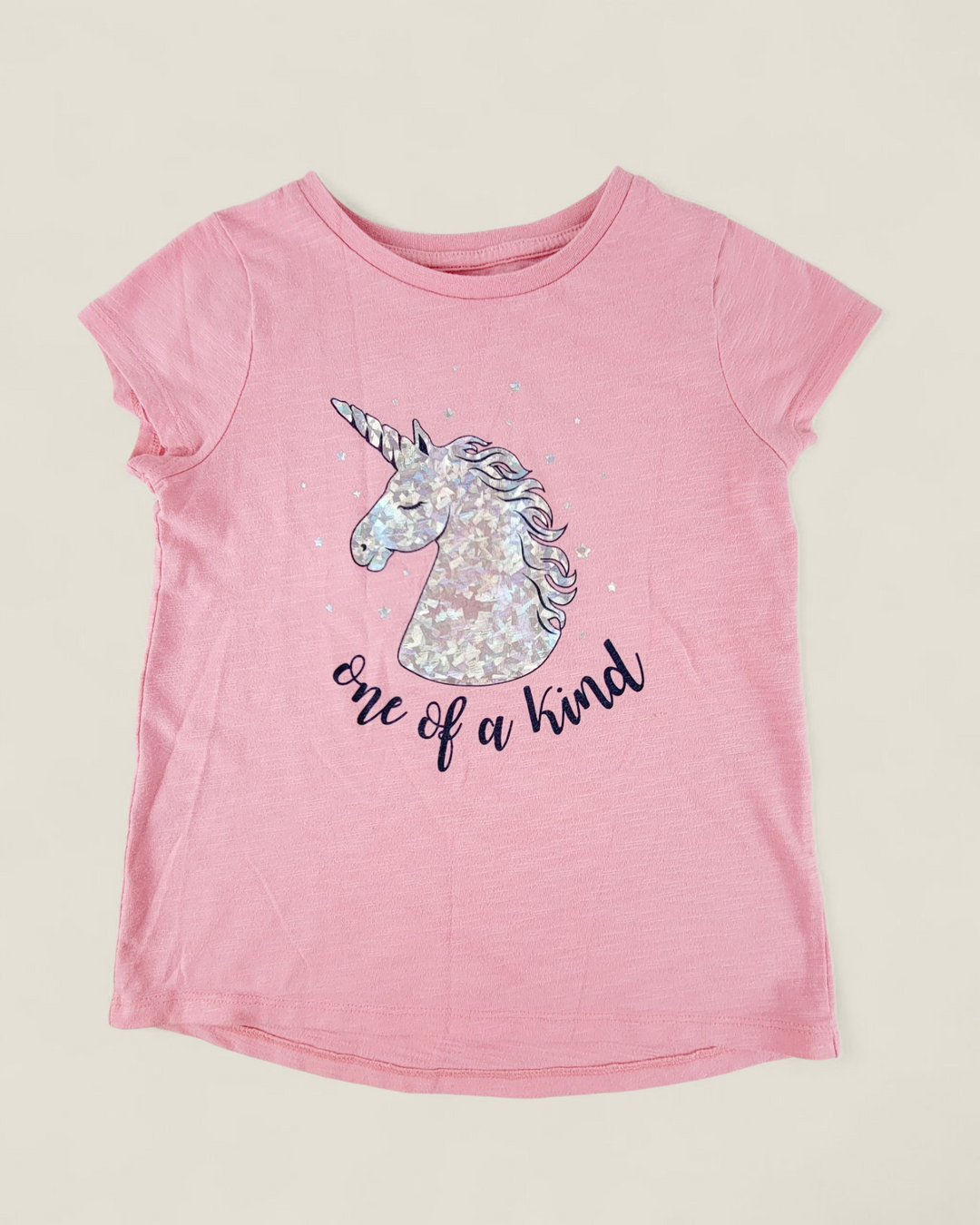 GEORGE CORAL UNICORN TEE GIRLS 6Y PRE-LOVED