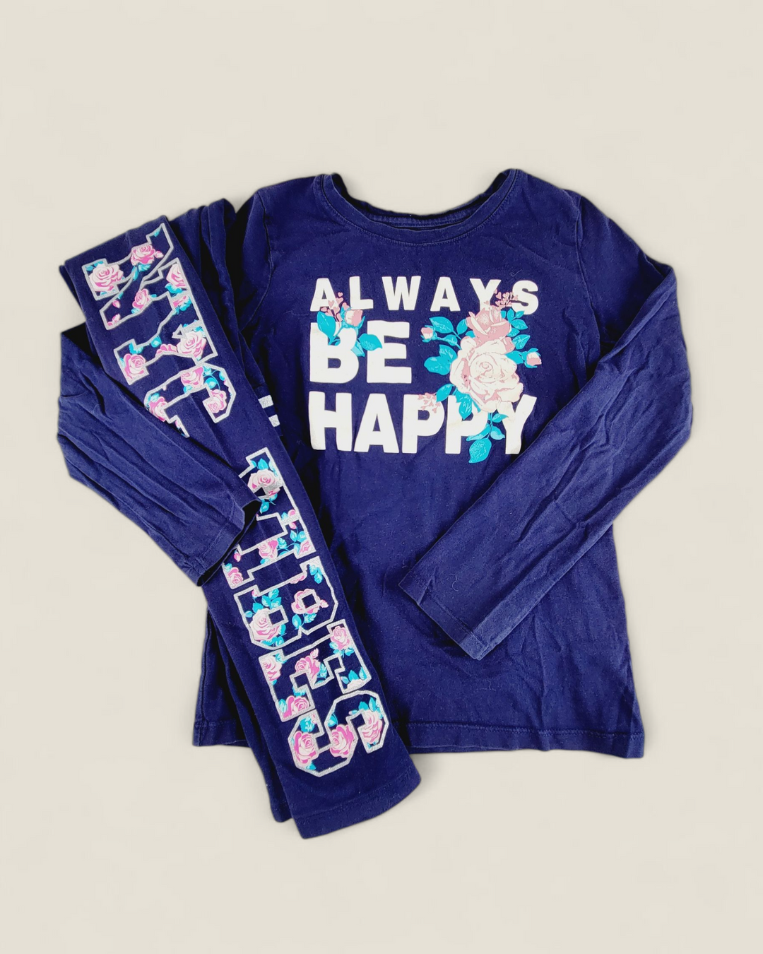 GEORGE ALWAYS BE HAPPY NYC VIBES OUTFIT 7-8Y PRE-LOVED