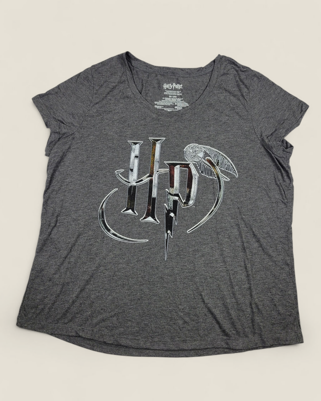 HARRY POTTER CHARCOAL TEE LADIES 2XL PRE-LOVED