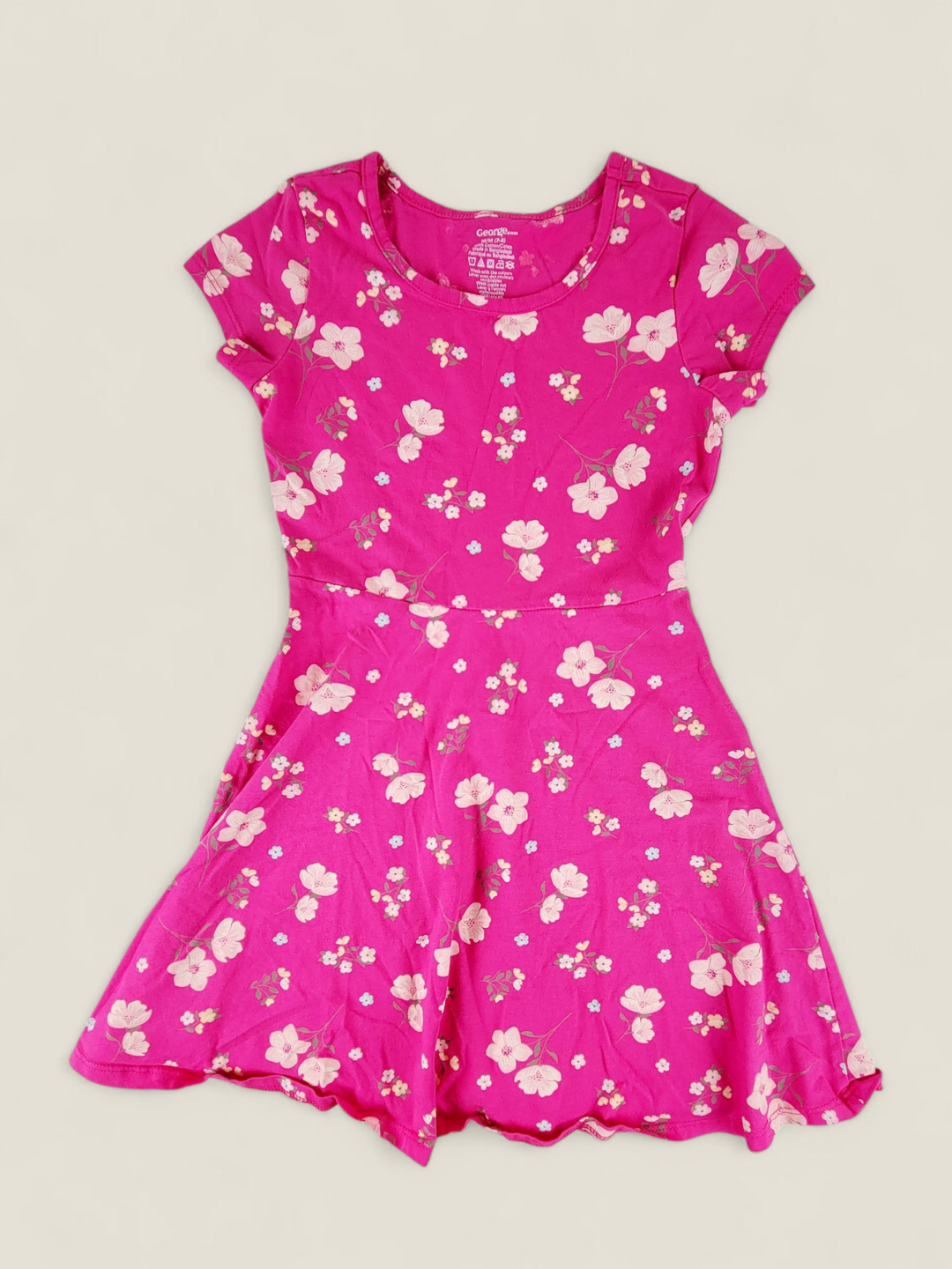 GEORGE PINK FLORAL DRESS GIRLS 7-8Y PRE-LOVED