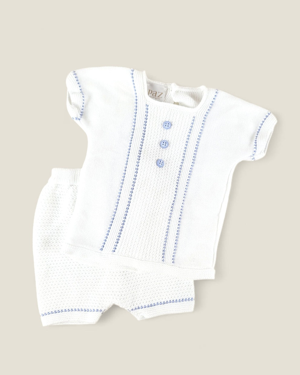 PAZ RODRIGUEZ KNIT WHITE & BLUE OUTFIT 3M PRE-LOVED