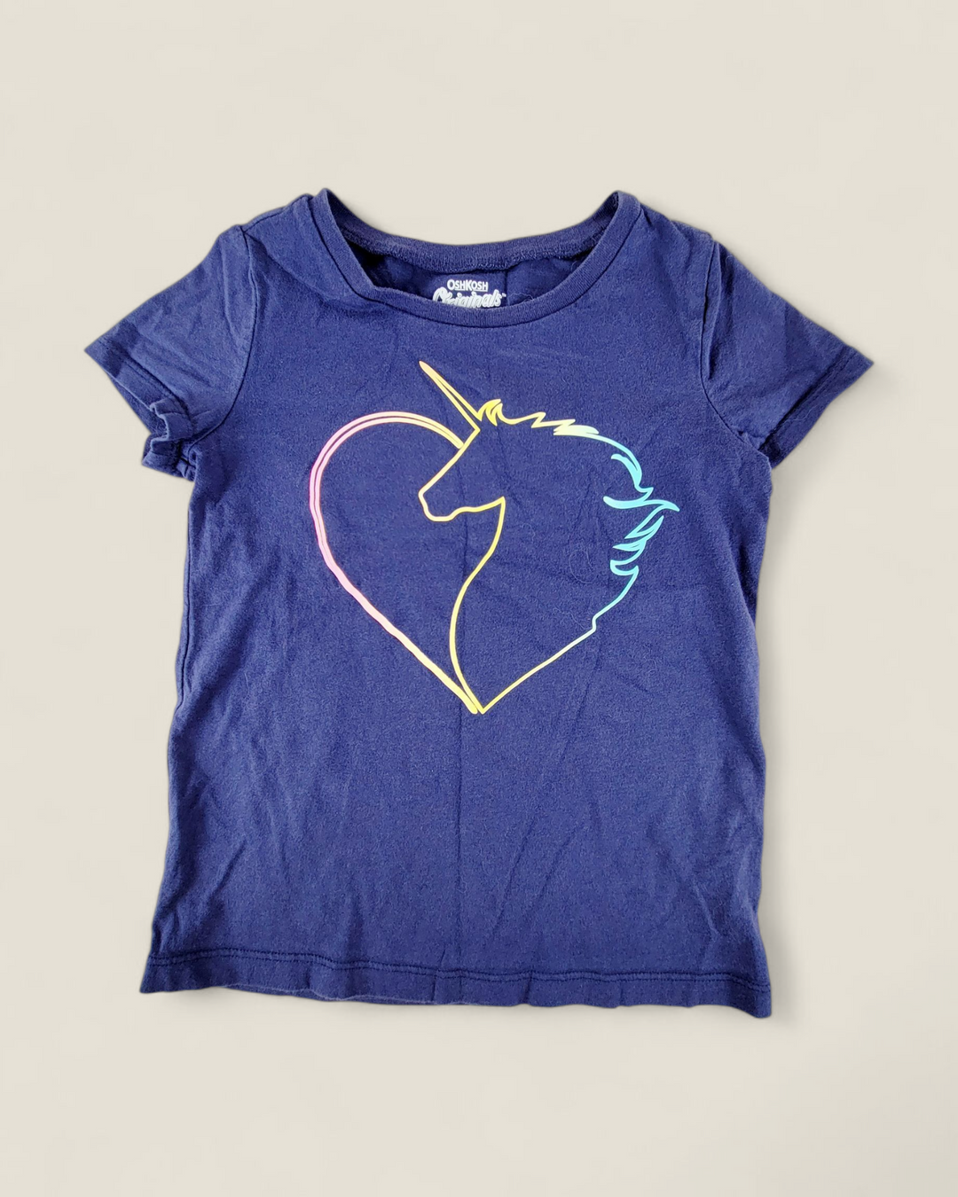 OSHKOSH NAVY UNICORN TEE GIRLS 6Y PRE-LOVED