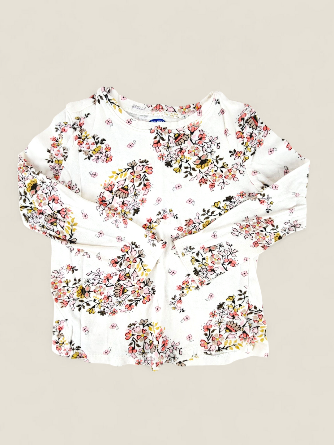 OLD NAVY FALL FLORAL LONG SLEEVE TOP GIRLS 4Y PRE-LOVED