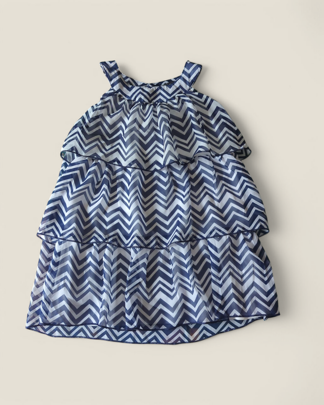 GEORGE NAVY RUFFLE TOP 6-6X PRE-LOVED