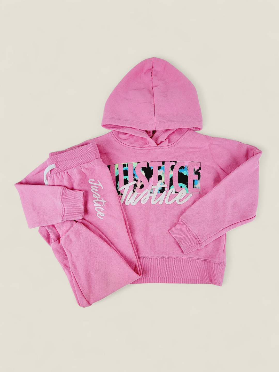 JUSTICE PINK TRACKSUIT GIRLS 5-6Y PRE-LOVED