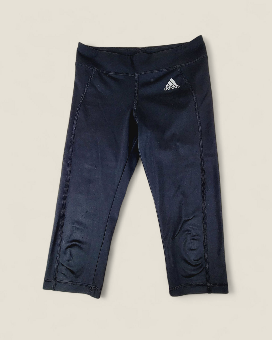 ADIDAS BLACK ATHLETIC CAPRIS LEGGINGS GIRLS 10-12Y PRE-LOVED