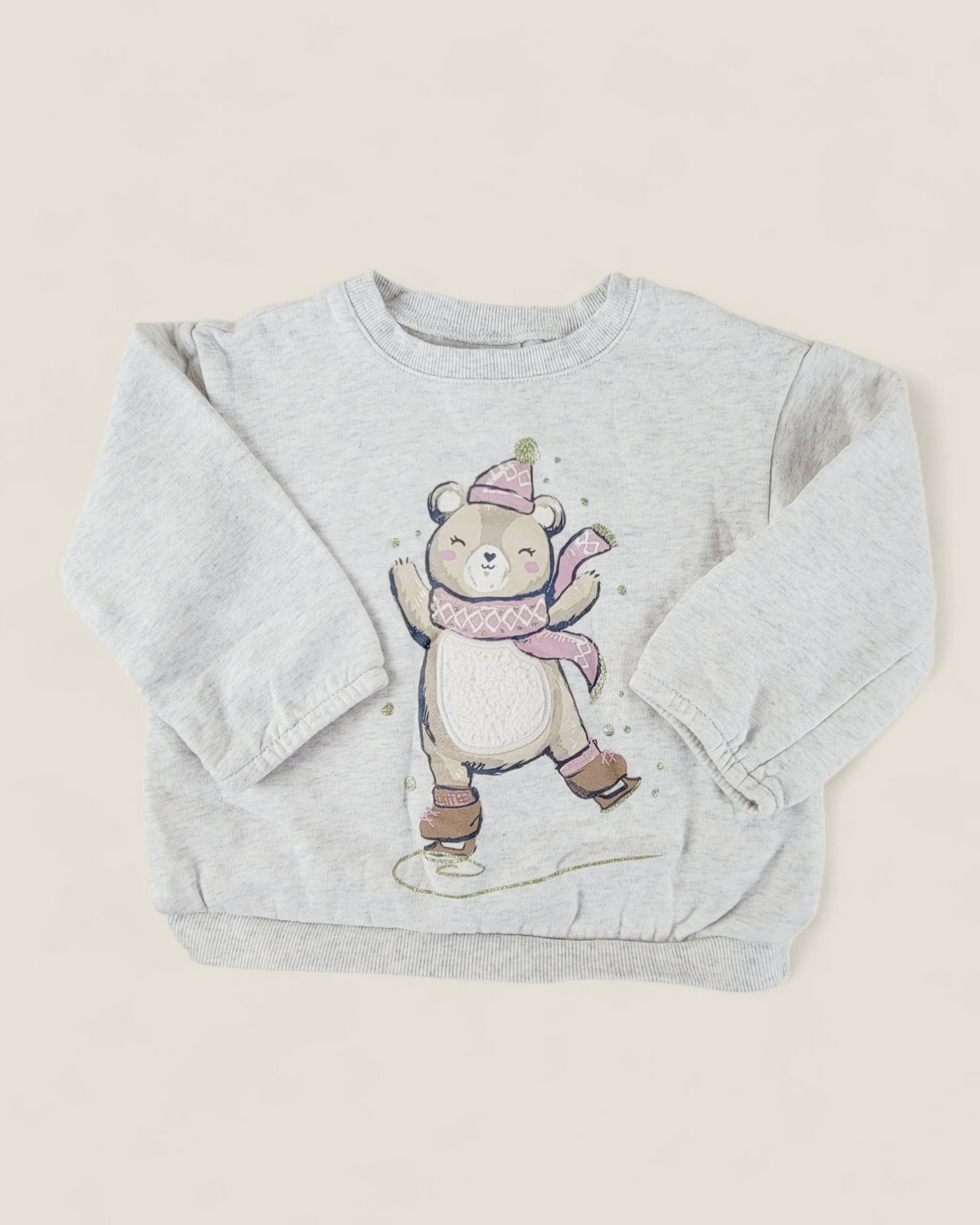 CARTER'S SKATING BEAR SWEATER 3T PRE-LOVED