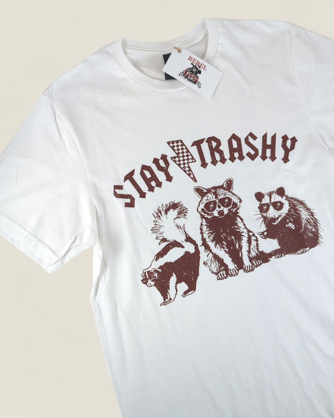 Rebel Lane Apparel Co. Stay Trashy Top (White)