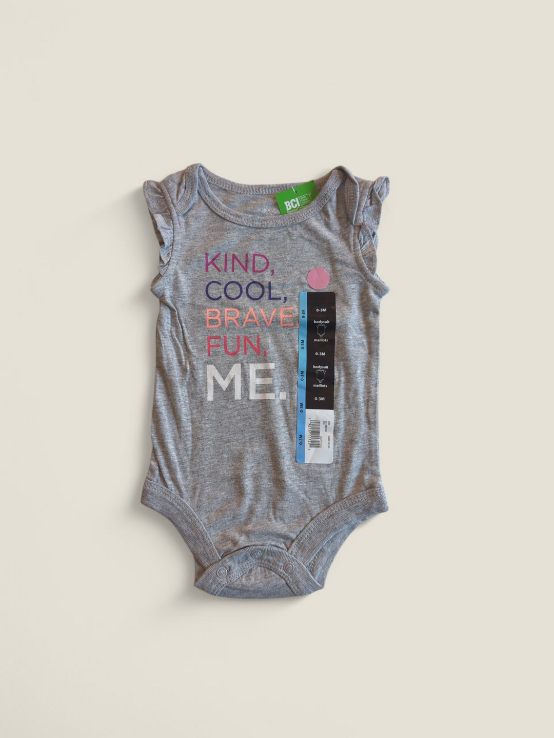GEORGE GREY ONESIE 0-3M PRE-LOVED (WITH TAGS)