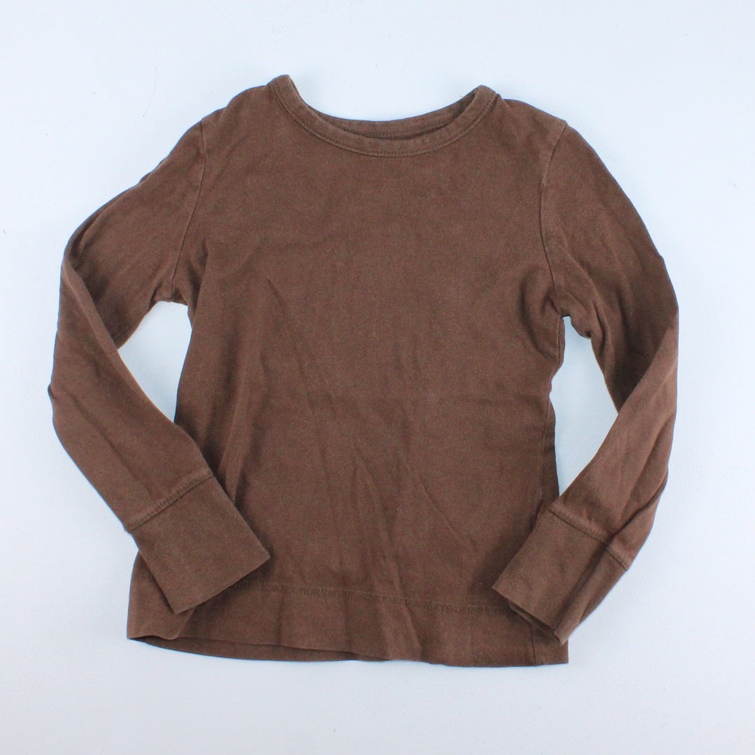 FADED GLORY BROWN LONG SLEEVE TOP 4-5Y PRE-LOVED