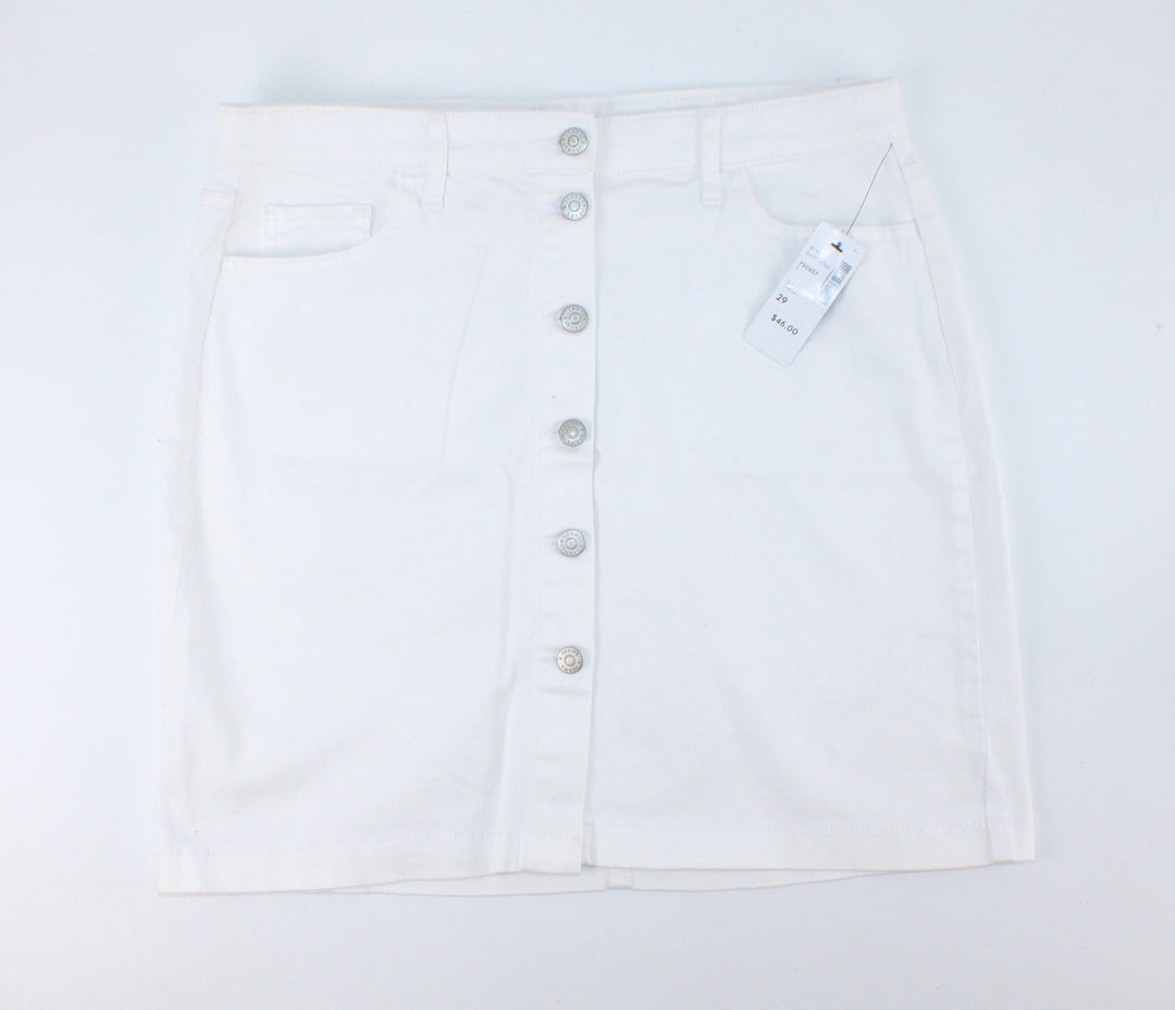 R JEANS WHITE DENIM SKIRT LADIES 29 PRE-LOVED