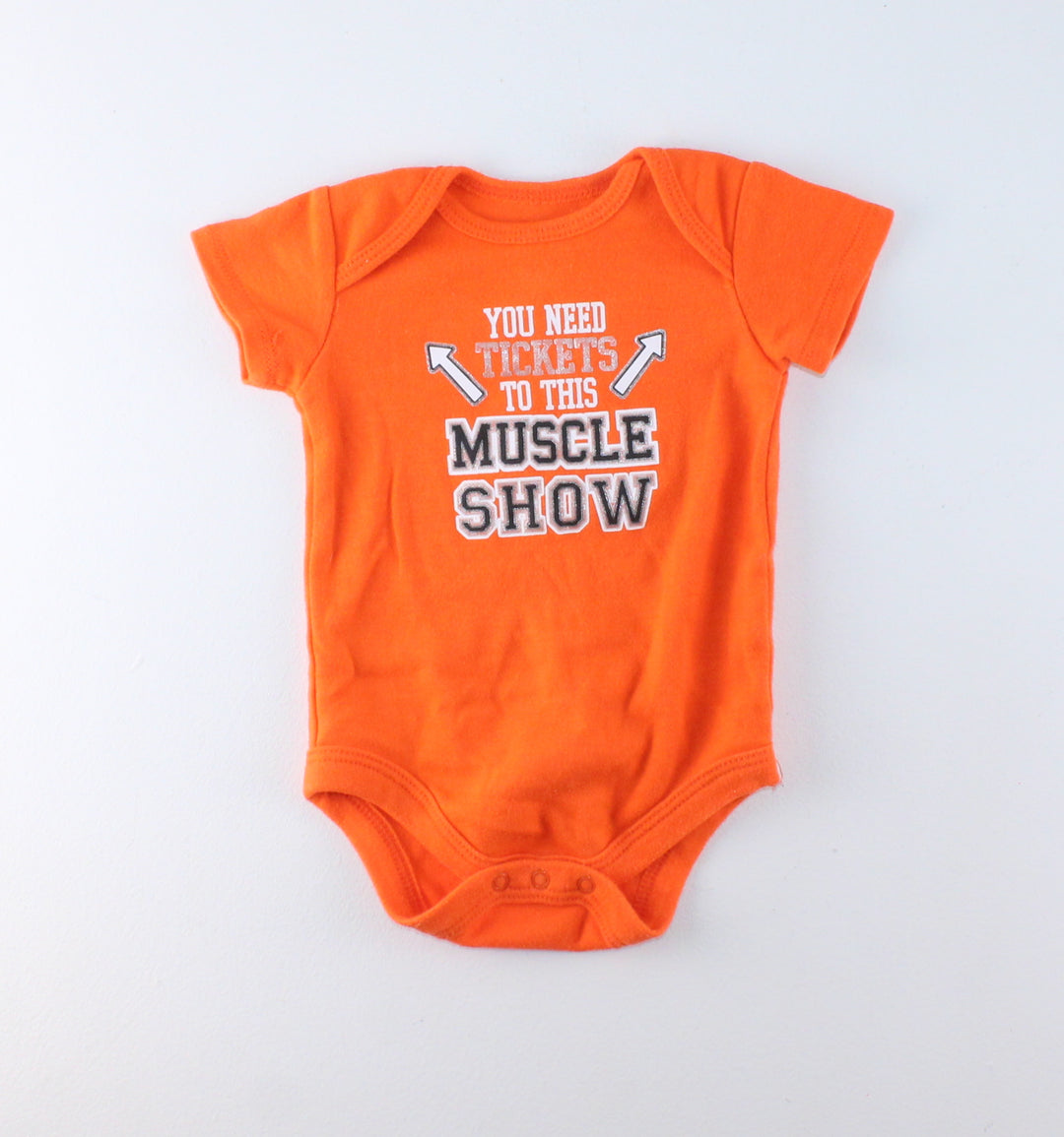 TICKETS TO THE MUSCLE SHOW ONESIE 0-3M PRE-LOVED