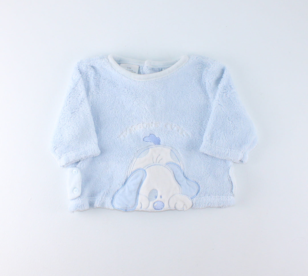BABY V SOFT BLUE SWEATER 0-3M PRE-LOVED
