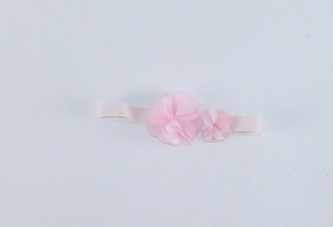 PINK DOUBLE FLOWER BABY HEADBAND PRE-LOVED