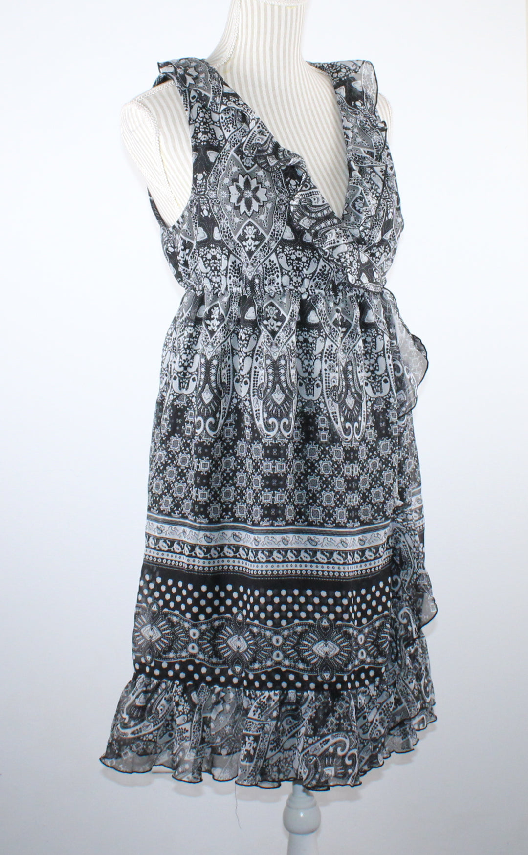 GEORGE PAISLEY PRINT DRESS LADIES MEDIUM PRE-LOVED