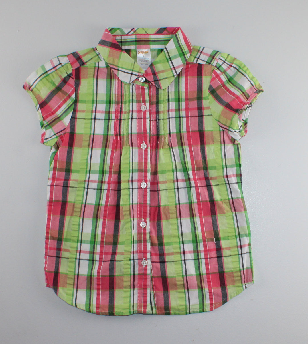 GYMBOREE PLAID TOP 7Y PRE-LOVED