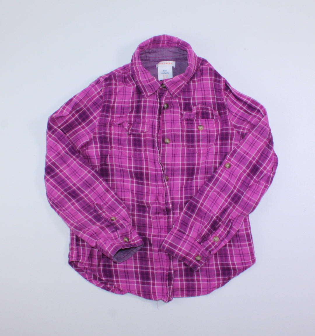 JOE FRESH PURPLE PLAID SHIRT 6-7Y PRE-LOVED