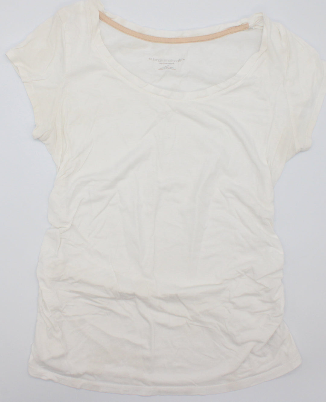 LIZ LANGE WHITE MATERNITY TEE SMALL PRE-LOVED