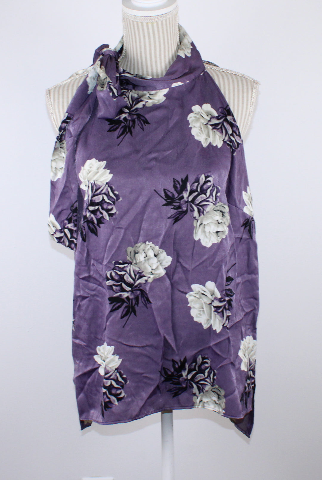 SUZY SHIER PURPLE SATIN TOP LADIES XL PRE-LOVED