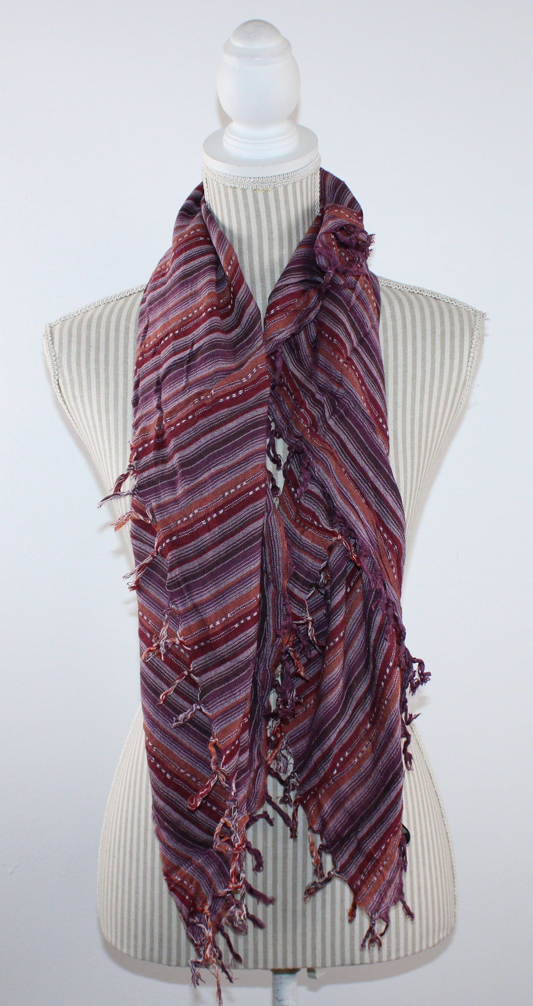 MAURICES NEUTRAL STRIPED SCARF PRE-LOVED