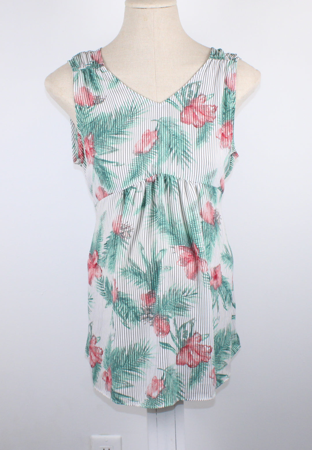 THYME MATERNITY TROPICAL TIE BACK BLOUSE LADIES MEDIUM PRE-LOVED