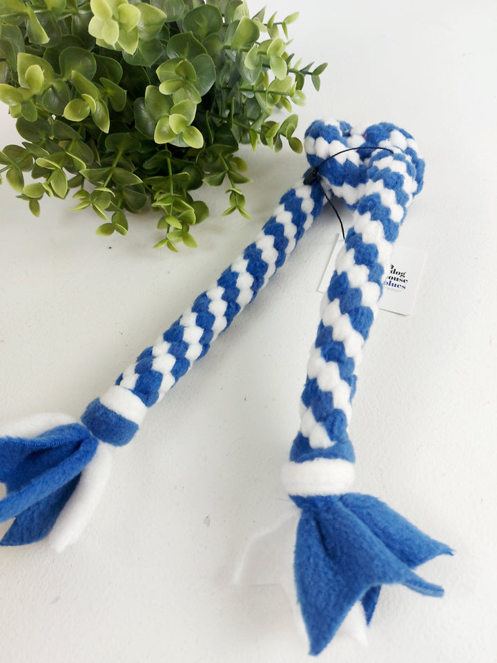 Dog House Blues, Knotted Fleece Twist Dog Toys