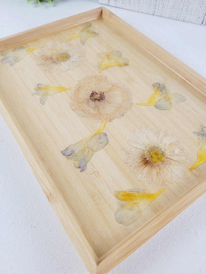 Little Pretty Designs, Wooden Resin Floral Trays