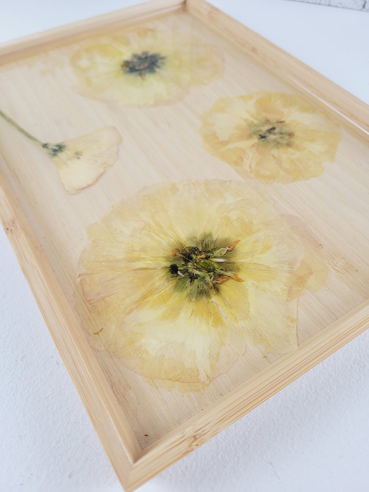 Little Pretty Designs, Wooden Resin Floral Trays