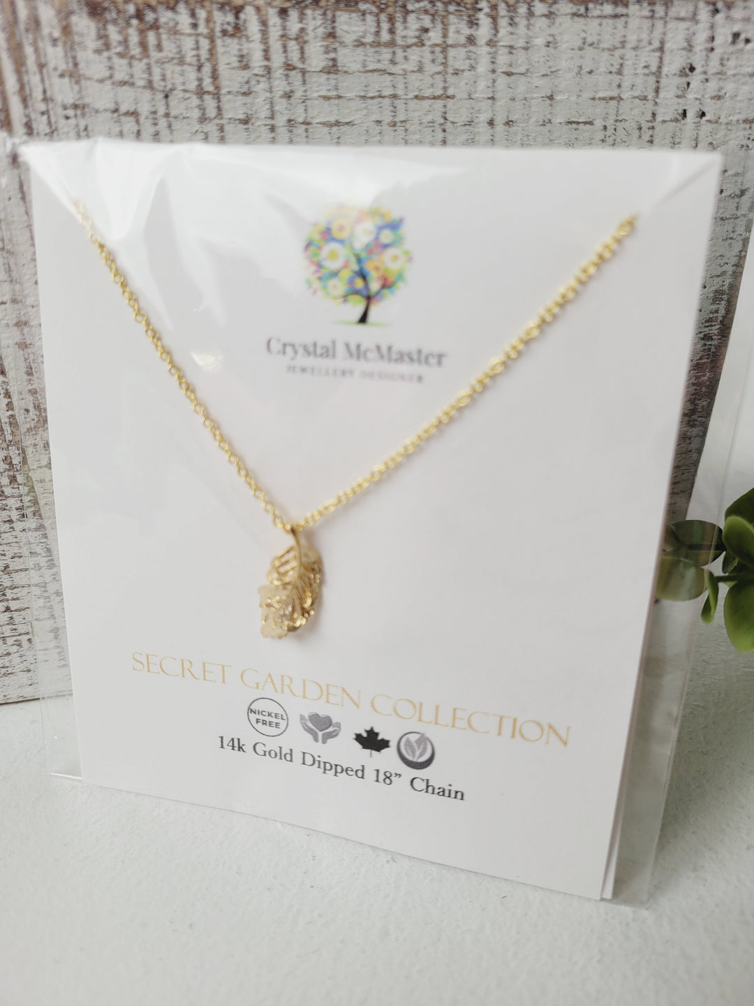 Crystal McMaster Jewellery, Secret Garden 14K Gold Dipped Necklace Collection