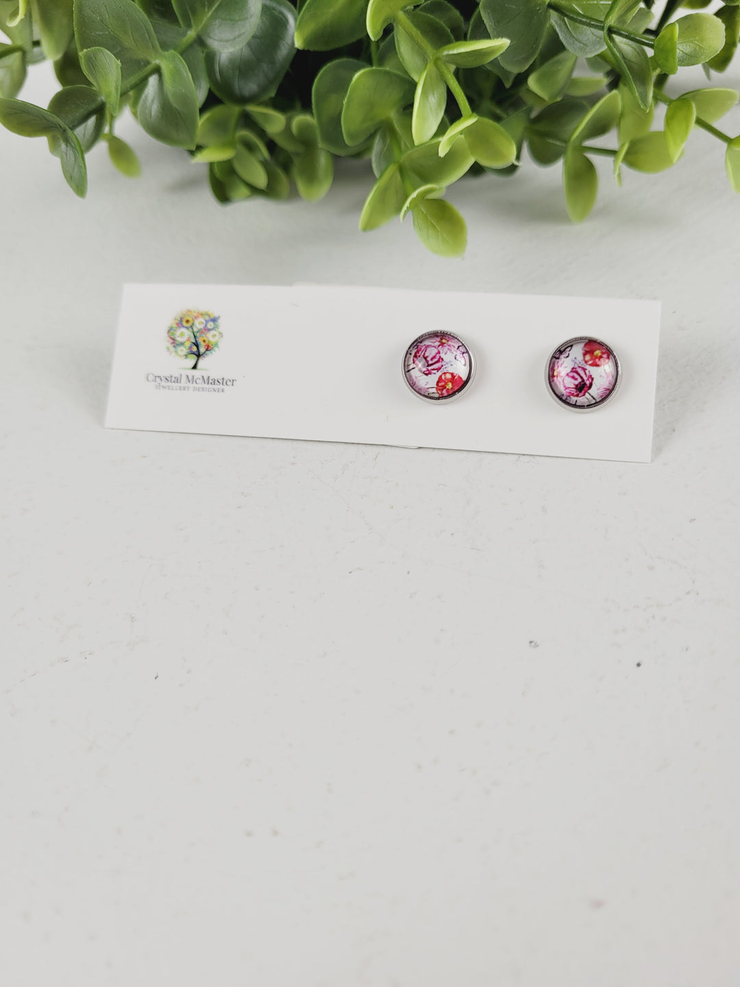 Crystal McMaster Jewellery, Stainless Steel Cabochon Studs