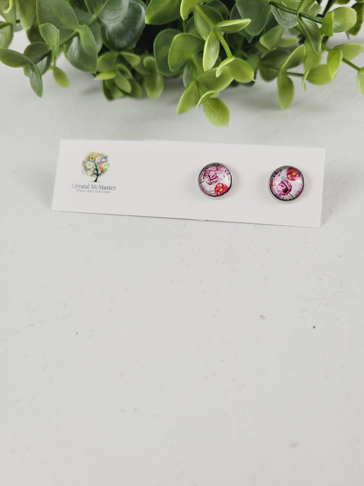 Crystal McMaster Jewellery, Stainless Steel Cabochon Studs