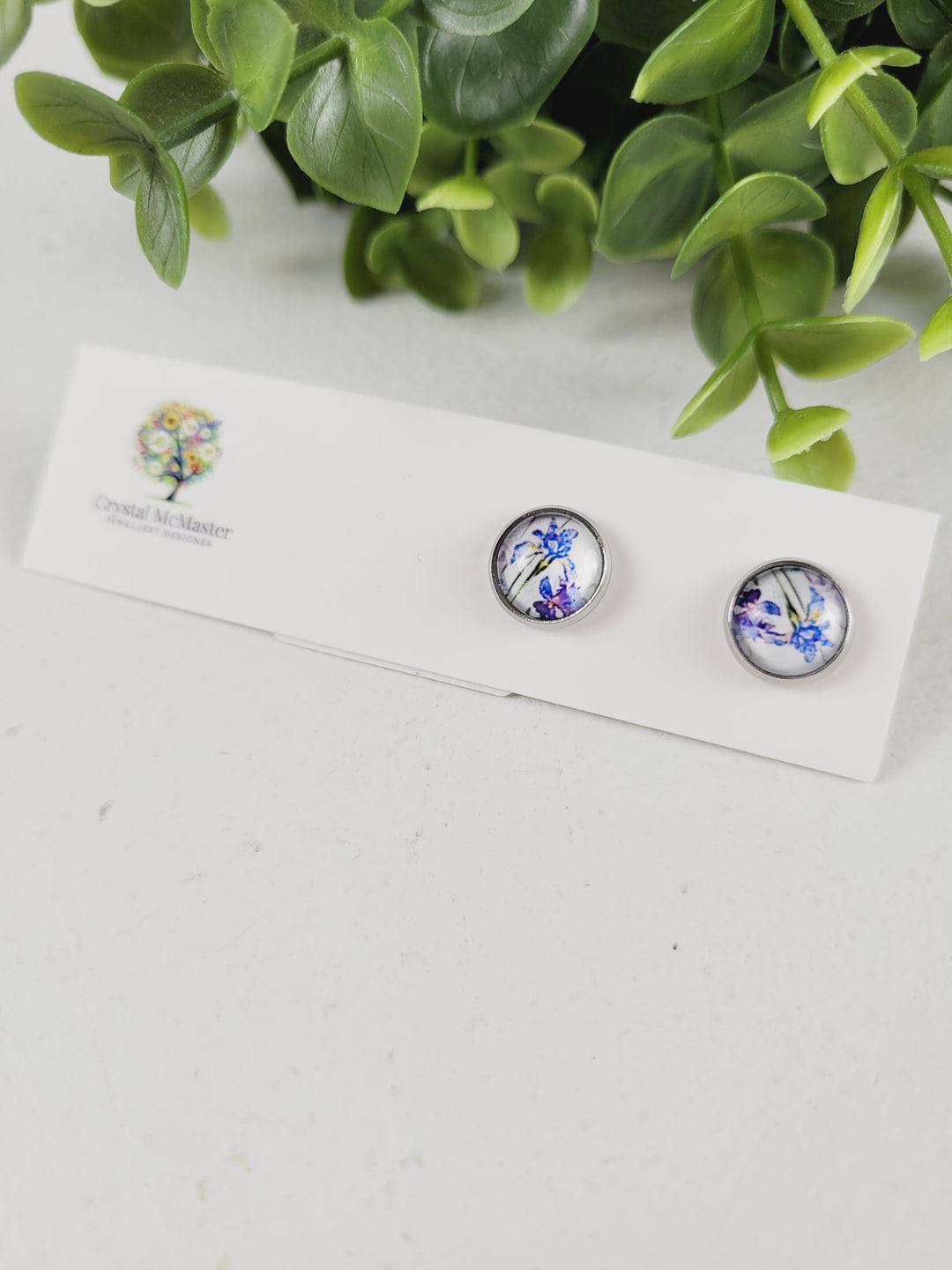 Crystal McMaster Jewellery, Stainless Steel Cabochon Studs