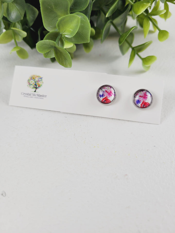 Crystal McMaster Jewellery, Stainless Steel Cabochon Studs