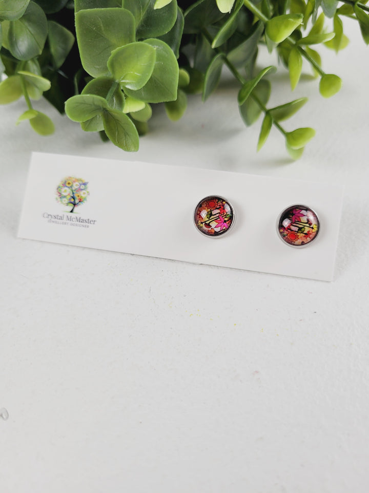 Crystal McMaster Jewellery, Stainless Steel Cabochon Studs