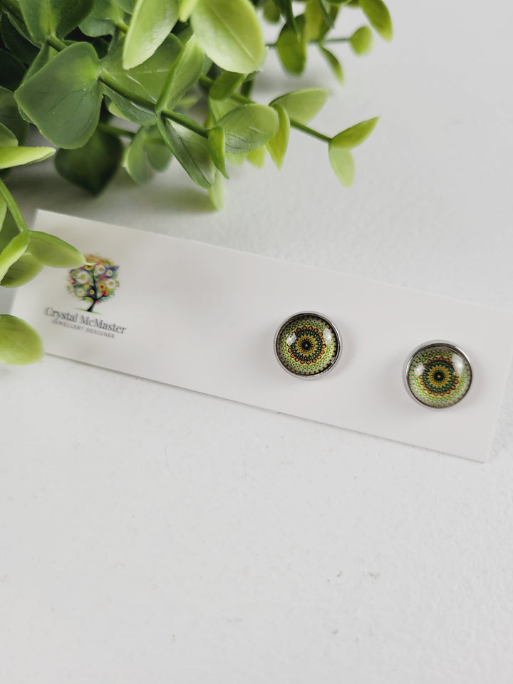 Crystal McMaster Jewellery, Stainless Steel Cabochon Studs