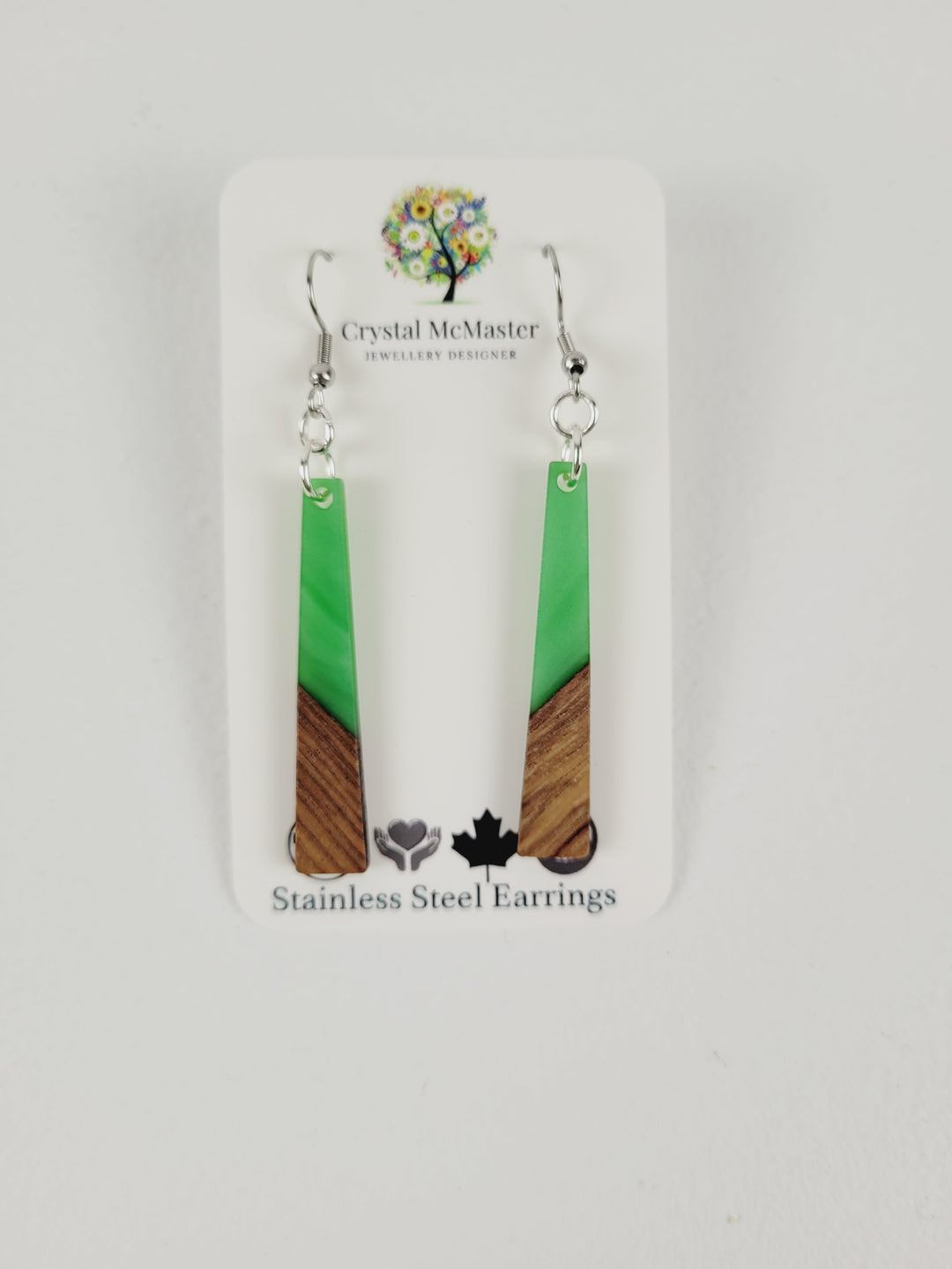 Crystal McMaster Jewellery, Wood & Resin Dangle Earrings