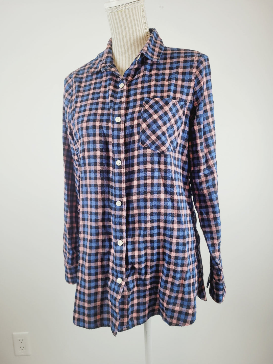 OLD NAVY PLAID TUNIC SHIRT LADIES SMALL VGUC