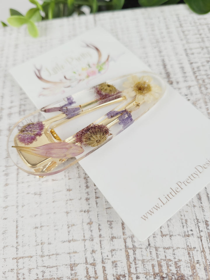 Little Pretty Designs, Pressed Floral Hair Clips