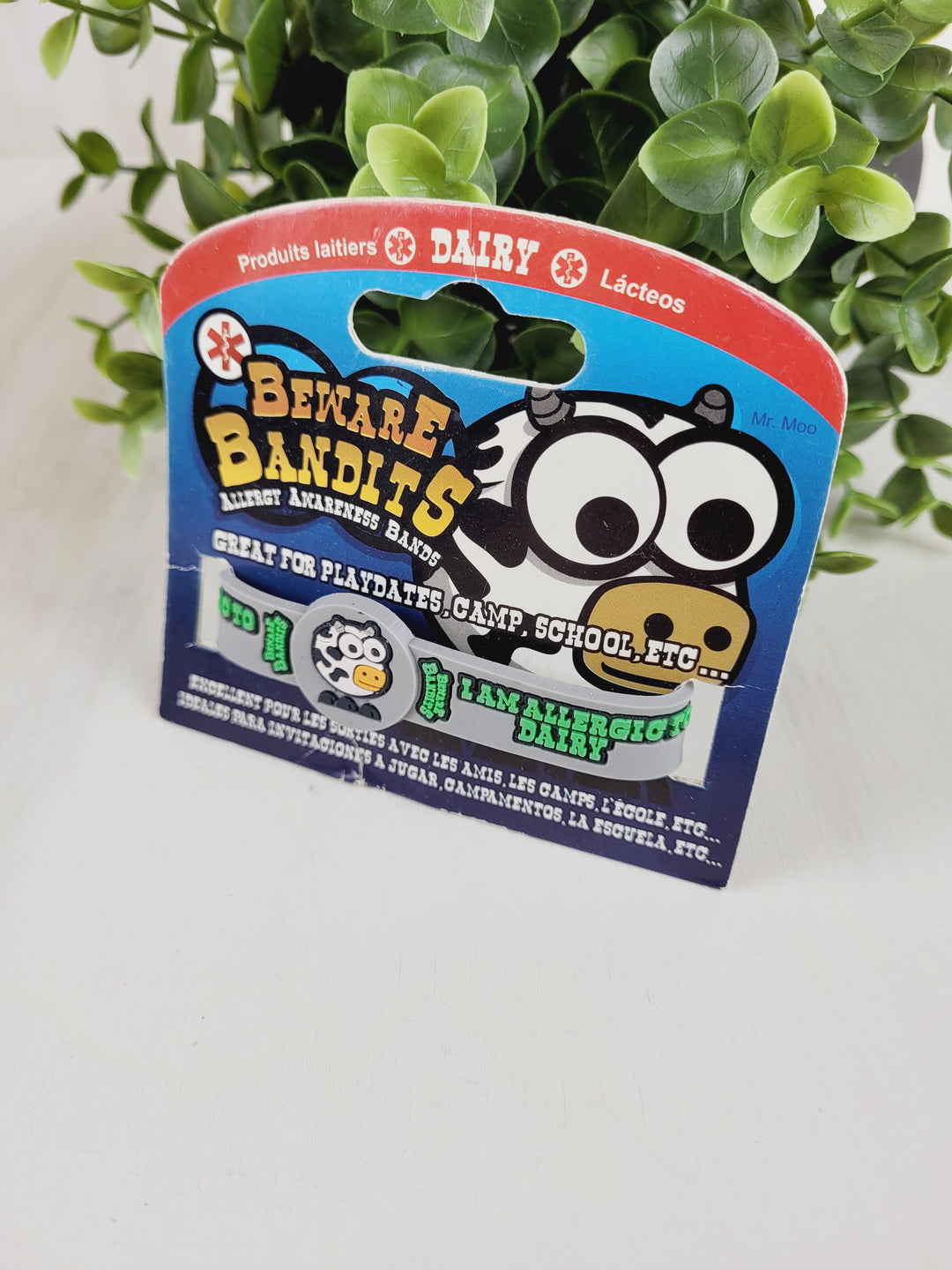 BEWARE BANDITS DAIRY ALLERGY BRACELET NEW