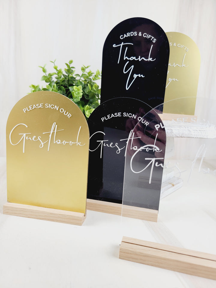 Rough Cut Dezigns, Sign Our Guestbook And Thank You 3D Acrylic Signs 5" x 7"