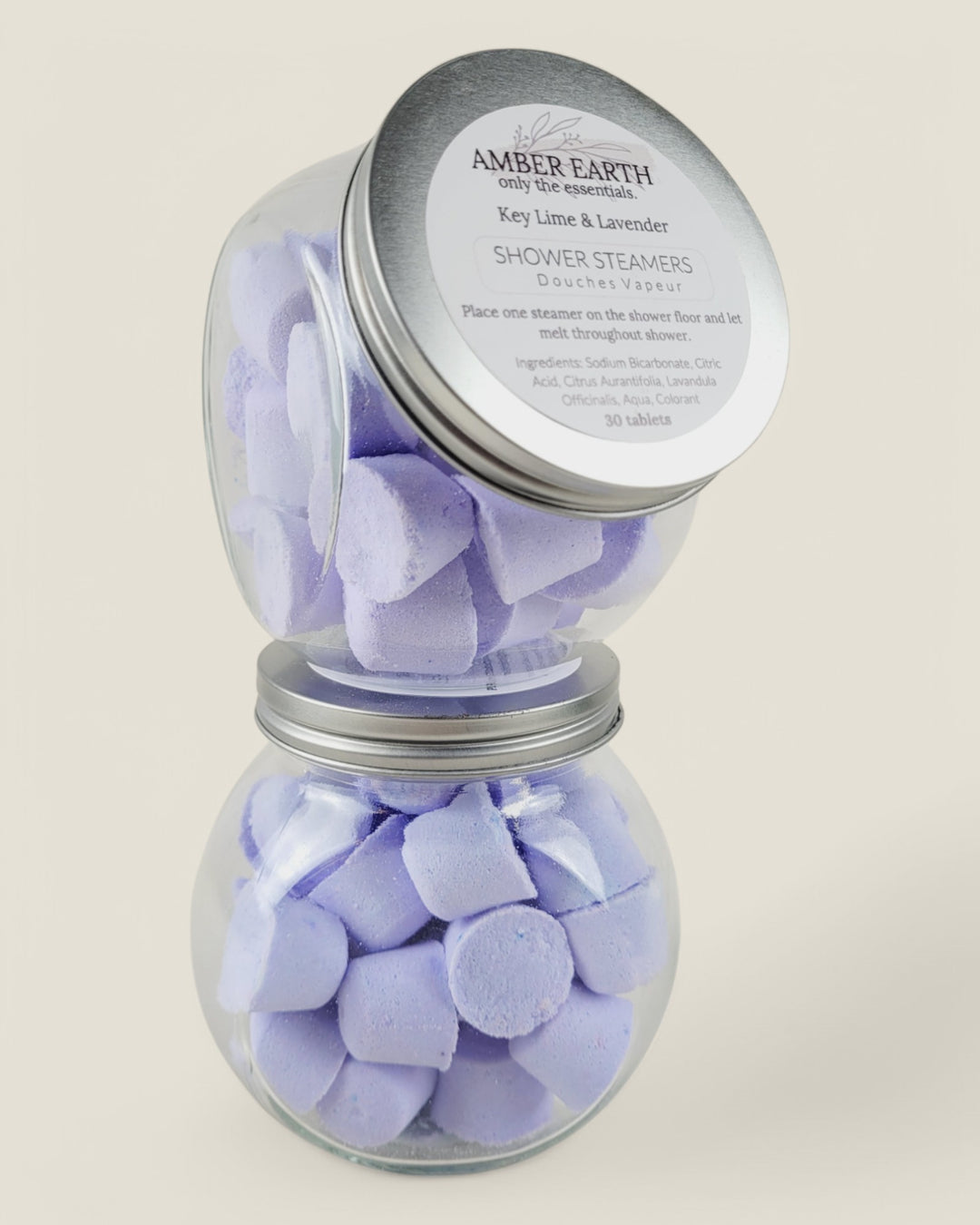Amber Earth Essentials, Key Lime, Lavender & Litsea Shower Steamer Jars