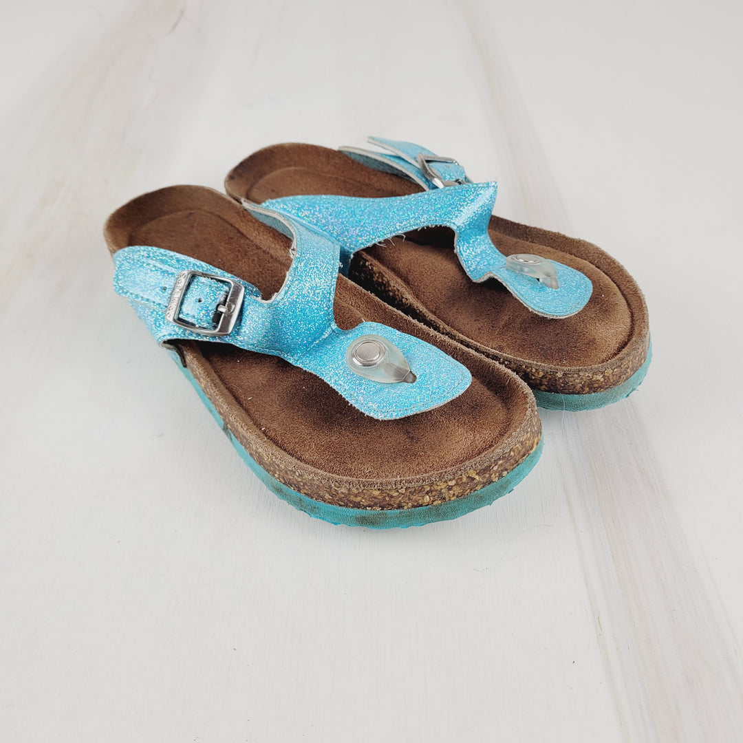 SOFTMOC BLUE GLITTER SANDALS SIZE 3 YOUTH VGUC